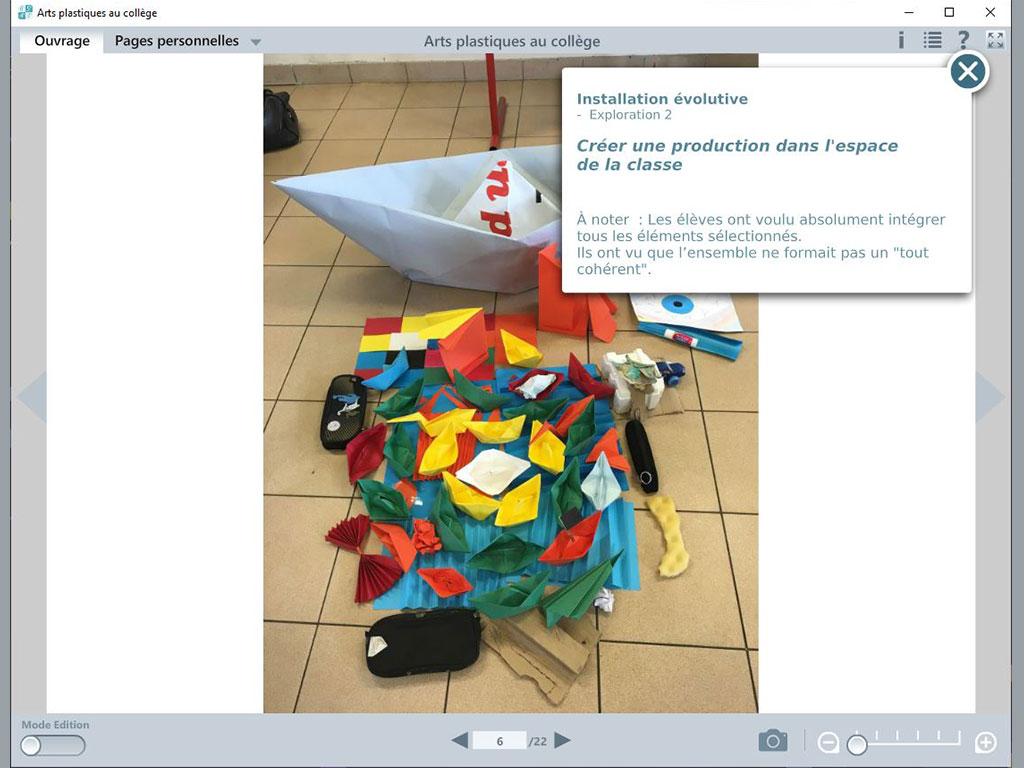 Activité Production dans l'espace - Arts Plastiques au Collège