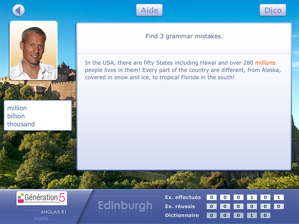 Exercice grammaire Anglais B1