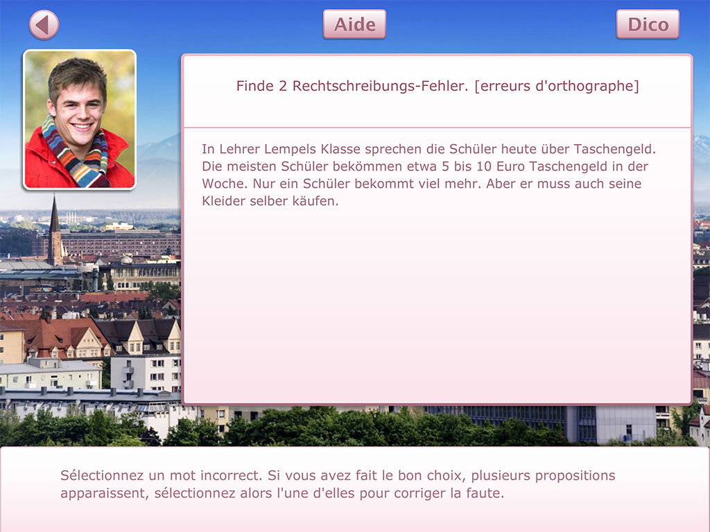 Aide de jeu Allemand – Compréhension de l'écrit Niveau A2