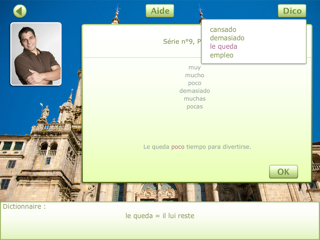 Exercice choix du mot Espagnol A2