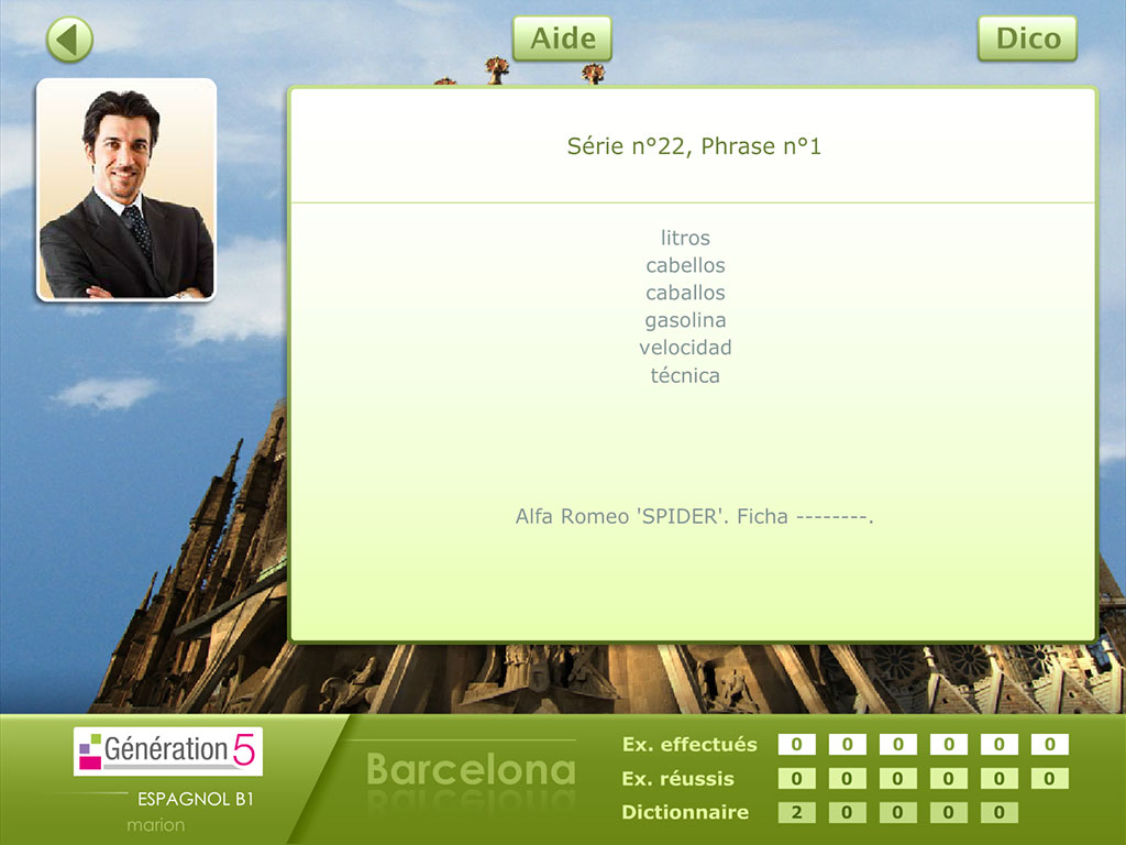 Exercice vocabulaire Espagnol B1