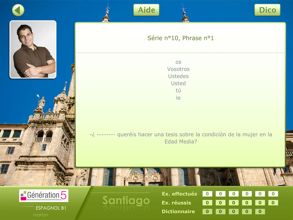 Exercice phrase Espagnol B1