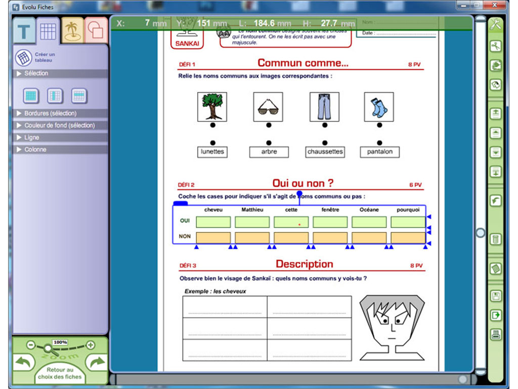 Logiciel Evolu Fiches - Français et Manga - SEGPA