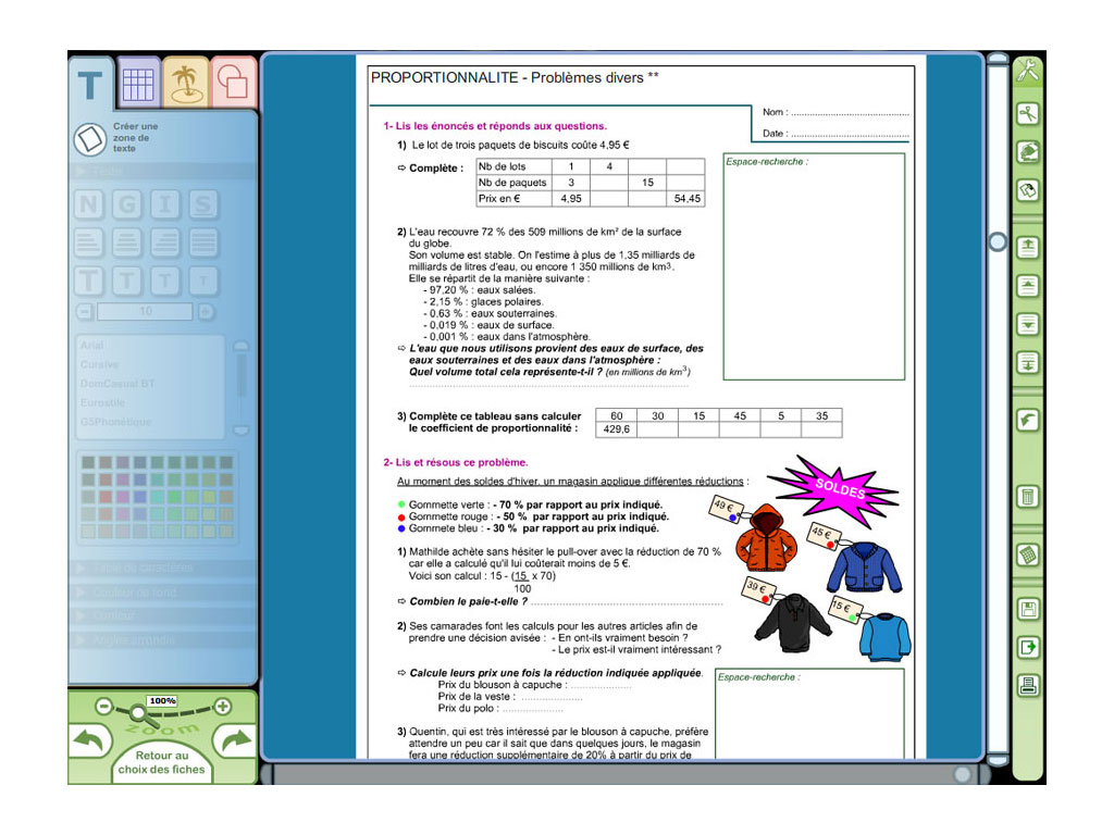 Logiciel Evolu Fiches - Résolution de problèmes et gestion de données - SEGPA