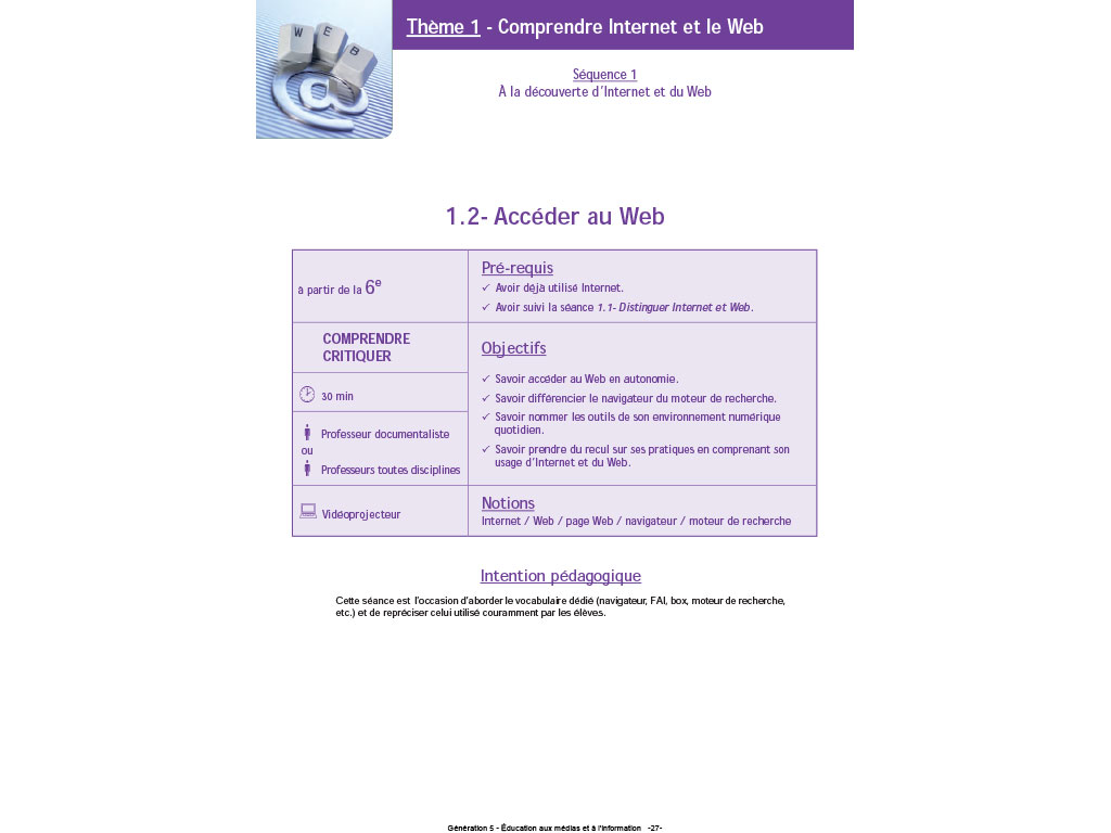 Internet et le web - Education aux médias et à l'information