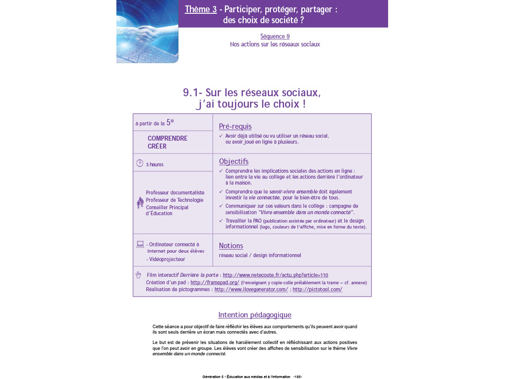 Réseaux sociaux - Education aux médias et à l'information