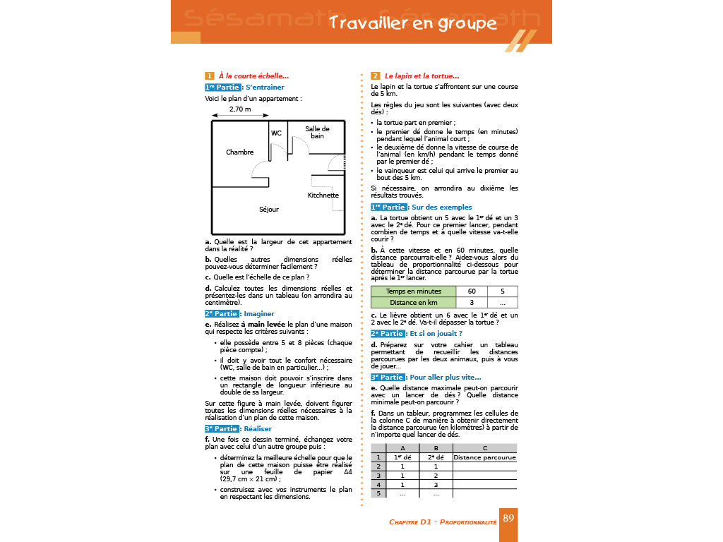 Travailler en groupe - Manuel Sésamath 5e (éd. 2010)