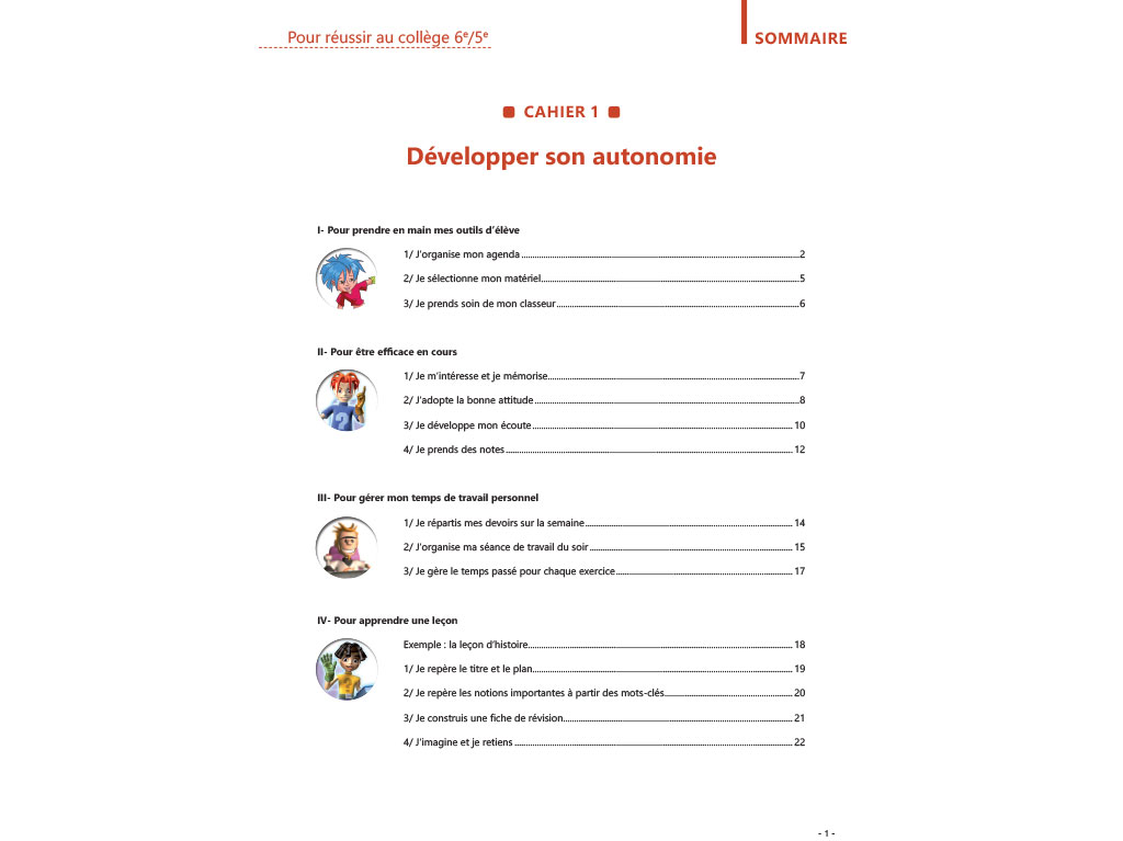 Méthodologie - Pack des 4 cahiers 6e-5e : développer son autonomie