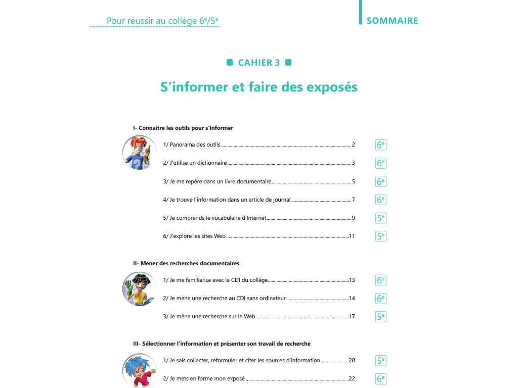 Méthodologie - Pack des 4 cahiers 6e-5e : s'informer et faire des exposés