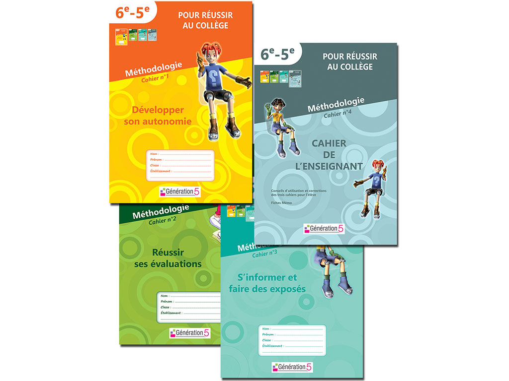 Méthodologie - Pack des 4 cahiers Pour réussir au collège 6e - 5e