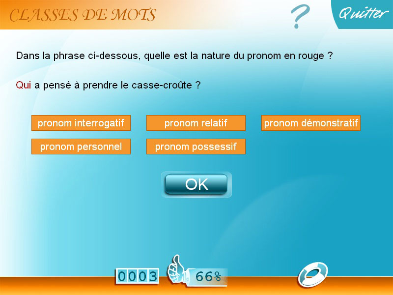 Logiciel exercice Français 5e