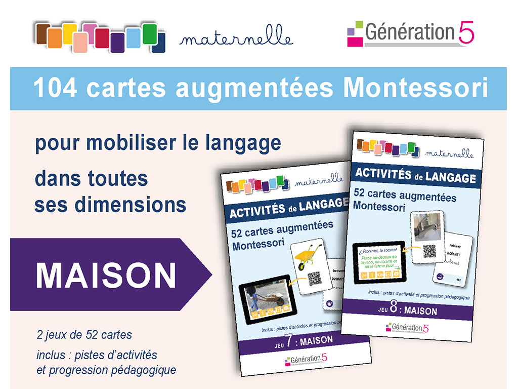 Cartes maison vocabulaire en maternelle - Montessori