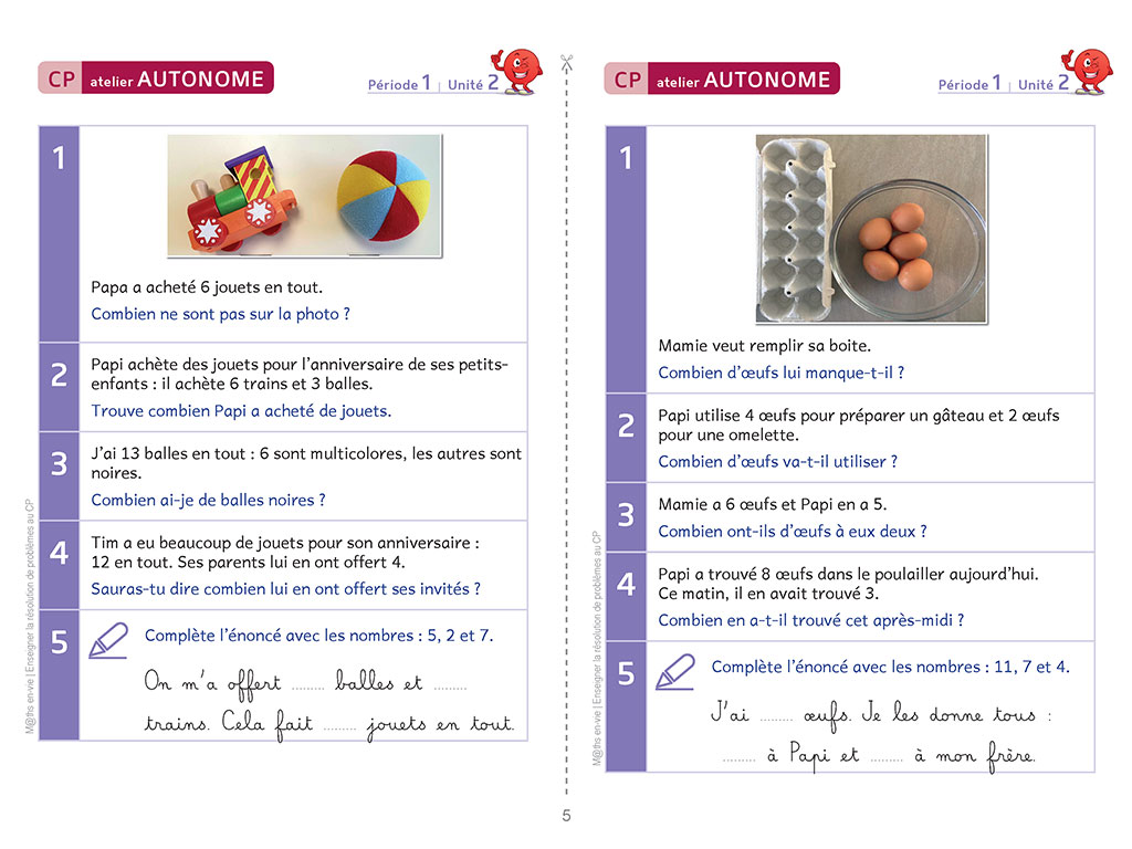 Fiches problèmes CP