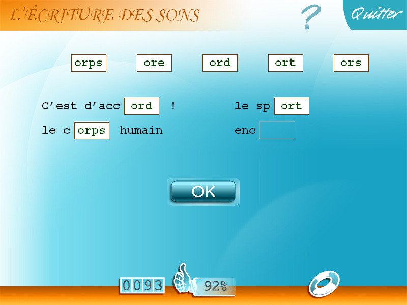 Exercice d'écriture des sons CM2