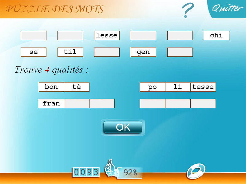 Exercice ludique français CM2