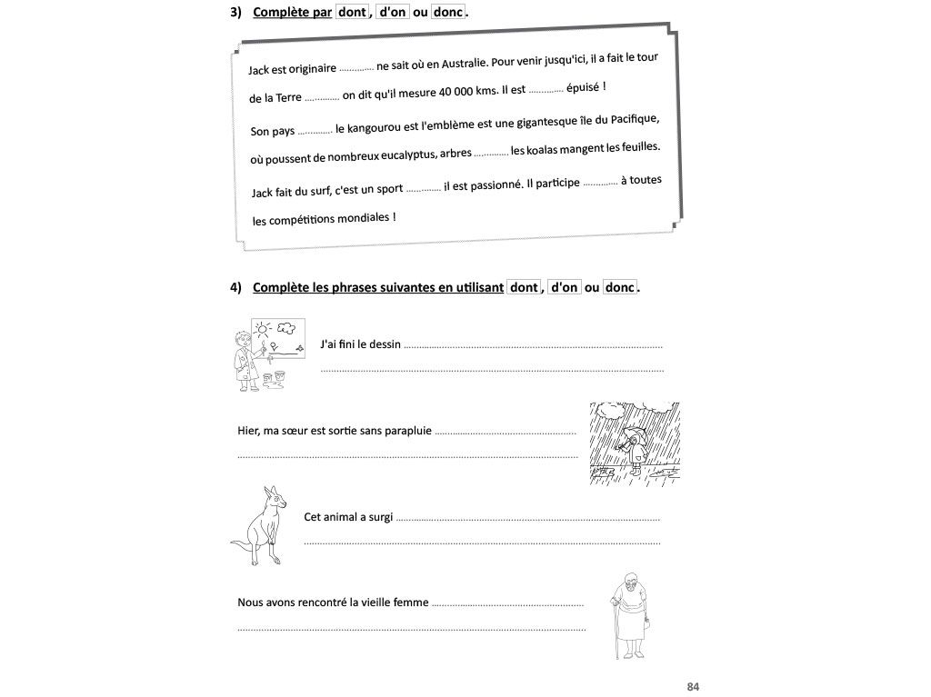 Fiche élèves Orthographe CM2