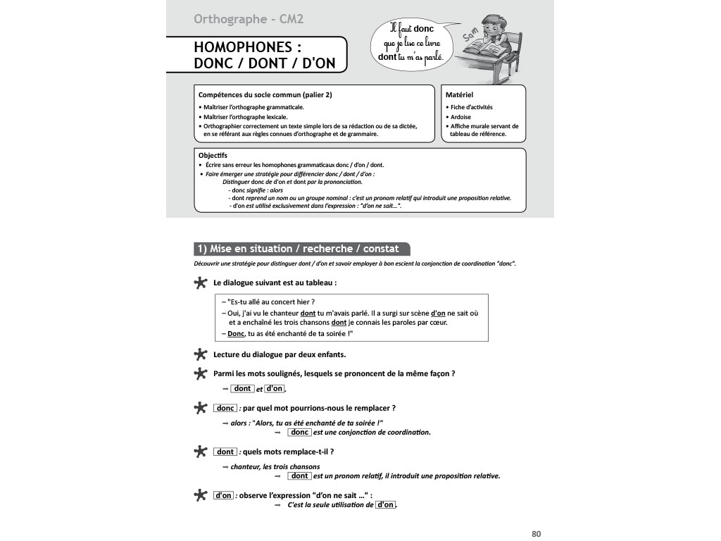Fiche activités Homophones - Orthographe CM2