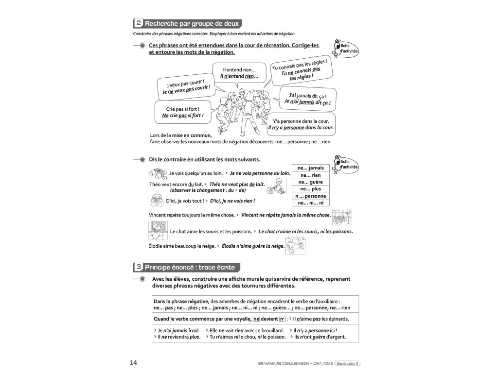 Exercices de grammaire et conjugaison CM1 - CM2